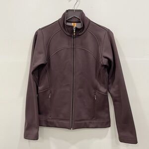 Lucy Purple Full-Zip Raw Edge Athletic Fleece Lined Jacket Running Workout M